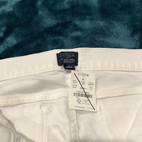 J. Crew Factory 8" rise white skinny jeans signature stretch AW377 - Picture 5 of 8